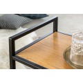 Moderný servírovací vozík Industria Natura s čiernou kovovou konštrukciou a doskami z dyhovaného dreva prevedenie dub 75cm