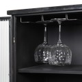 Industriálna kovová vitrína Steelytical v čiernom prevedení s poličkami a sklenenými dvierkami 120cm 