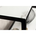 Industriálna konzola Industria Marbleux so sklenenou doskou v prevedení biely mramor s čiernou kovovou konštrukciou 81cm