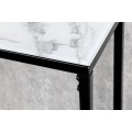 Moderný konzolový stolík Industria Marbleux s vrchnou doskou v prevedení biely mramor s čiernou kovovou podstavou 81cm