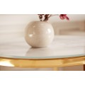 Art-deco set pr&iacute;ručn&yacute;ch stol&iacute;kov Gold Marbleux v modernom &scaron;t&yacute;le s kovovou postavou zlatej farby s mramorov&yacute;m vzhľadom 60cm