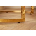 Art-deco set príručných stolíkov Gold Marbleux v modernom štýle s kovovou postavou zlatej farby s mramorovým vzhľadom 60cm