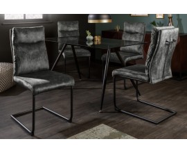 Moderná jedálenská stolička Vitto zamatová tmavozelená 97cm