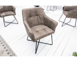Moderná taupe sivá jedálenská stolička Amala zamatová 83cm