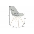 Art deco dizajnová jedálenská stolička Scandinavia s tmavozeleným zamatovým poťahom a zlatými nohami z kovu 86cm