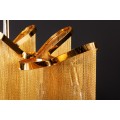 Luxusný art deco luster Odilon z kovu zlatej farby s reťazovým zdobením 118cm