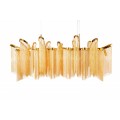 Luxusný art deco luster Odilon z kovu zlatej farby s reťazovým zdobením 118cm