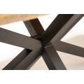 Industriálny jedálenský stôl Comedor z lakovaného masívneho dreva s čiernou kovovou podstavou obdĺžnikový hnedý 160cm