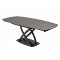 Moderný jedálenský stôl Lutz v antracitovej sivej farbe s keramickou doskou a kovovou konštrukciou s možnosťou rozloženia 190cm