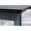 Industriálny rozkladateľný jedálenský stôl Marbleux  s kovovými nožičkami a čierno-sivou mramorovou doskou 180-240cm