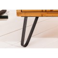Industriálny konferenčný stolík Ratta z hnedého masívu s úložným priestorom a štyrmi zásuvkami obdĺžnikový 100cm