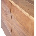 Masívny moderný príborník Suave z akáciového dreva svetlohnedej farby s čiernymi kovovými nohami 183cm