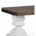 Luxusný rustikálny konferenčný stolík Blanc v bielo-hnedom prevedení z masívneho dreva mindi 130cm