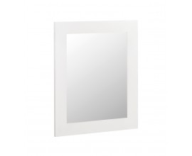 Klasické nástenné obdĺžnikové zrkadlo Blanc v bielom prevedení z masívneho dreva mindi 110cm