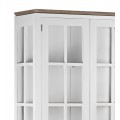 Klasická luxusná vitrína Blanc z masívneho dreva mindi v bielej farbe so sklenenými dvierkami 190cm
