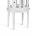 Luxusný okrúhly barový stolík Blanc s odnímateľným podnosom z masívneho dreva mindi bielej farby 78cm