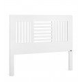 Luxusné masívne čelo postele Blanc z dreva mindi s bielou povrchovou úpravou