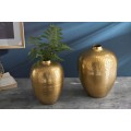 Luxusný set dvoch váz zlatej farby Mumbai v orientálnom štýle z kovu s kladivkovým vzorom
