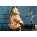 Luxusná art deco dekoračná soška gorily Wilde z kovu v zlatej farbe 43cm