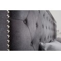 Luxusná chesterfield manželská posteľ Caledonia s tmavosivým zamatovým poťahom 180x200cm