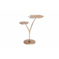 Dizajnový príručný stolík Ginko v art deco štýle s dvoma doskami v tvare listu v zlatej farbe 56cm