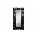 Luxusné nástenné zrkadlo Muriel obdĺžnikového tvaru s vyrezávaným rámom v matnej čiernej farbe 180cm