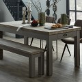 Elegantný masívny jedálenský stôl Greytone v sivo-hnedom prevedení so zásuvkami 180cm