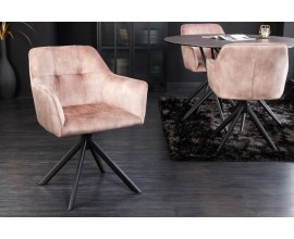 Elegantná moderná stolička Devon do kancelárie s otočným mechanizmom v staroružovej farbe šampanského zo zamatu