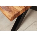 Industriálny jedálenský stôl Bergo II obdĺžnikového tvaru v orechovej hnedej farbe na prekrížených nohách 180cm