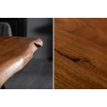 Industriálny masívny jedálenský stôl Mammut z akáciového dreva hnedej farby s čiernymi kovovými nohami 180cm