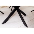 Industriálny jedálenský stôl Comedor okrúhleho tvaru z masívneho akáciového dreva s kovovými nohami 130cm