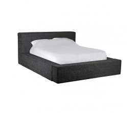 Moderná manželská posteľ Delta s buklé poťahom čiernej farby 200cm