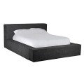 Dizajnová čierna manželská posteľ Delta s buklé poťahom