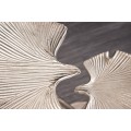 Art-deco strieborný príručný stolík Ginko s dvoma doskami v tvare listu kovový 56cm