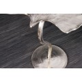Art-deco dizajnový príručný stolík Ginko v tvare listu strieborný 53cm