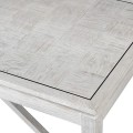 Moderný masívny konferenčný stolík Quadria Blanca z dubivého dreva v off white bielej farbe 68cm