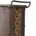 Luxusný hnedý barový pult Wes v industriálnom prevedení so železnou konštrukciou a masívnym drevom