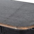 Luxusný industriálny barový pult Wes na kolieskach so železnou konštrukciou s úložným priestorom 187cm