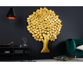 Elegantná zlatá nástenná dekorácia Tree of Life z kovu v tvare stromu ginka 170cm