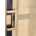 Luxusná ratanová šatníková skriňa Emperor z masívneho dreva so zásuvkou a dvierkami čierno-hnedej farby 206cm