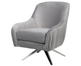 Moderná elegantná stolička Gracie s poťahom sivej farby a kovovými nožičkami 91cm