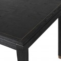 Luxusný jedálenský stôl Emperor v čiernom prevedení z masívneho dubového dreva s kovovým zdobením zlatej farby 180cm
