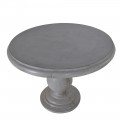 Betónový okrúhly jedálenský stôl Cementia v modernej sivej farbe s tvarovanou nohou 100cm