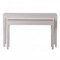 Modern&yacute; set dvoch leskl&yacute;ch konzolov&yacute;ch stol&iacute;kov Cons v sivej taupe farbe 130cm 