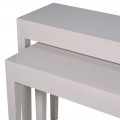 Modern&yacute; set dvoch leskl&yacute;ch konzolov&yacute;ch stol&iacute;kov Cons v sivej taupe farbe 130cm 