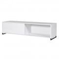 Modern&yacute; leskl&yacute; TV stol&iacute;k Glossa s pos&uacute;vnymi dvierkami a dvoma z&aacute;suvkami biely 180cm