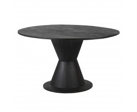 Dizajnový jedálenský stôl Marlow s oválnou vrhcnou doskou a kuželovitou podstavou čiernej farby