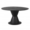 Dizajnový jedálenský stôl Marlow s oválnou vrhcnou doskou a kuželovitou podstavou čiernej farby