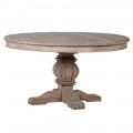 Koloniálny jedálenský stôl Kolonial z borovicového masívneho dreva bledo hnedý okrúhly
