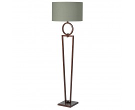 Glamour moderná stojaca lampa Adriel s kovovou konštrukciou a zamatovým okrúhlym tienidlom 172cm